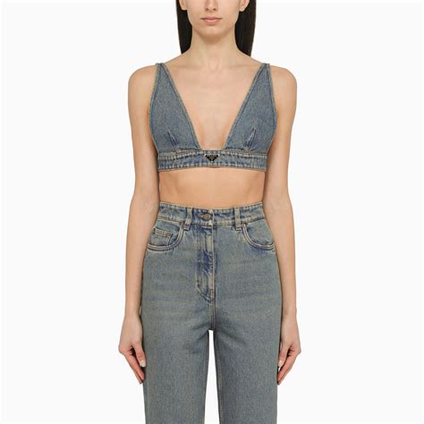 prada denim bralette|prada denim jeans.